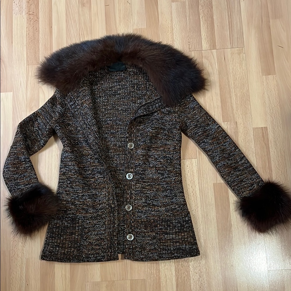 Brown Fur-Trimmed Women's Jacket